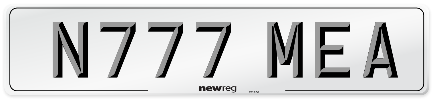 N777 MEA Number Plate from New Reg